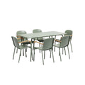 Modern Dining Set with Green Table and Chairs