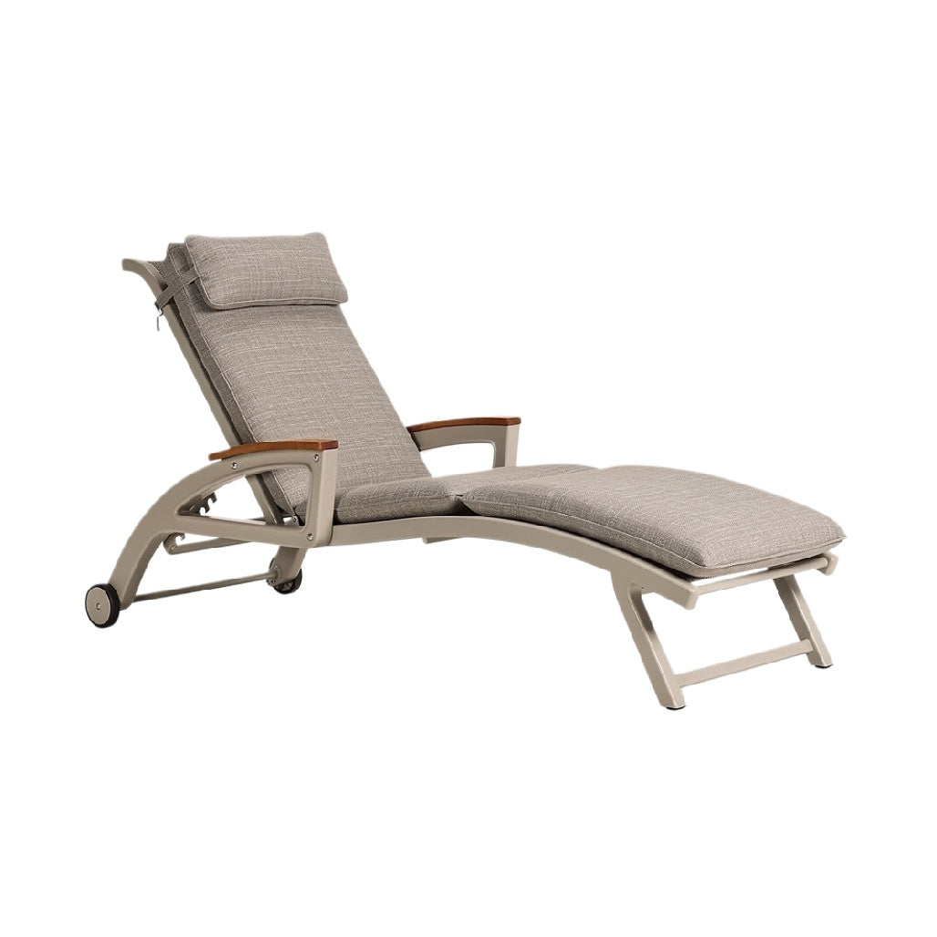 "Adjustable Outdoor Chaise Lounge with Cushioned Comfort"