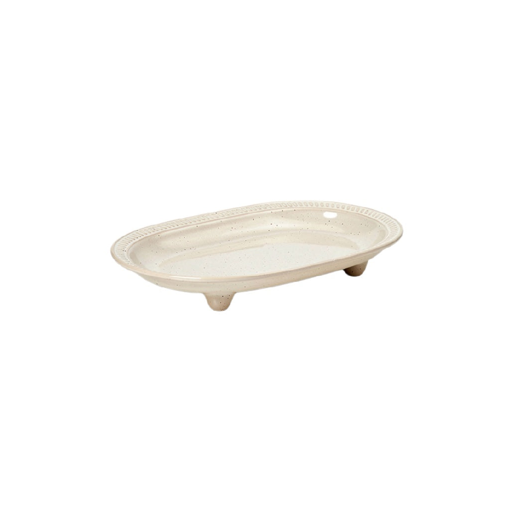 "Elegant Oval Serving Platter with Feet"