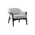 Stylish Mid-Century Modern Gray Lounge Chair with Wooden Legs