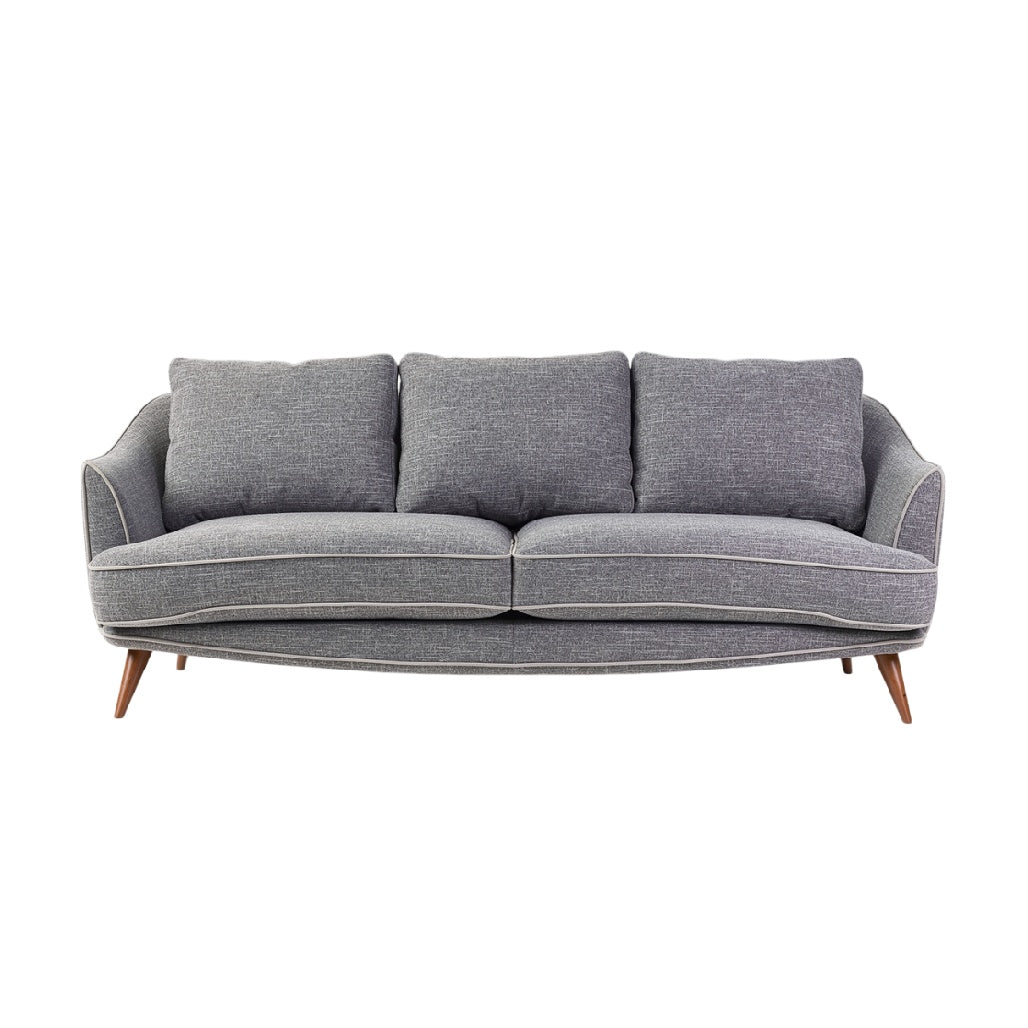 Modern Grey Sofa with Mid-Century Legs