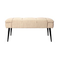 "Modern Beige Upholstered Bench with Black Legs"