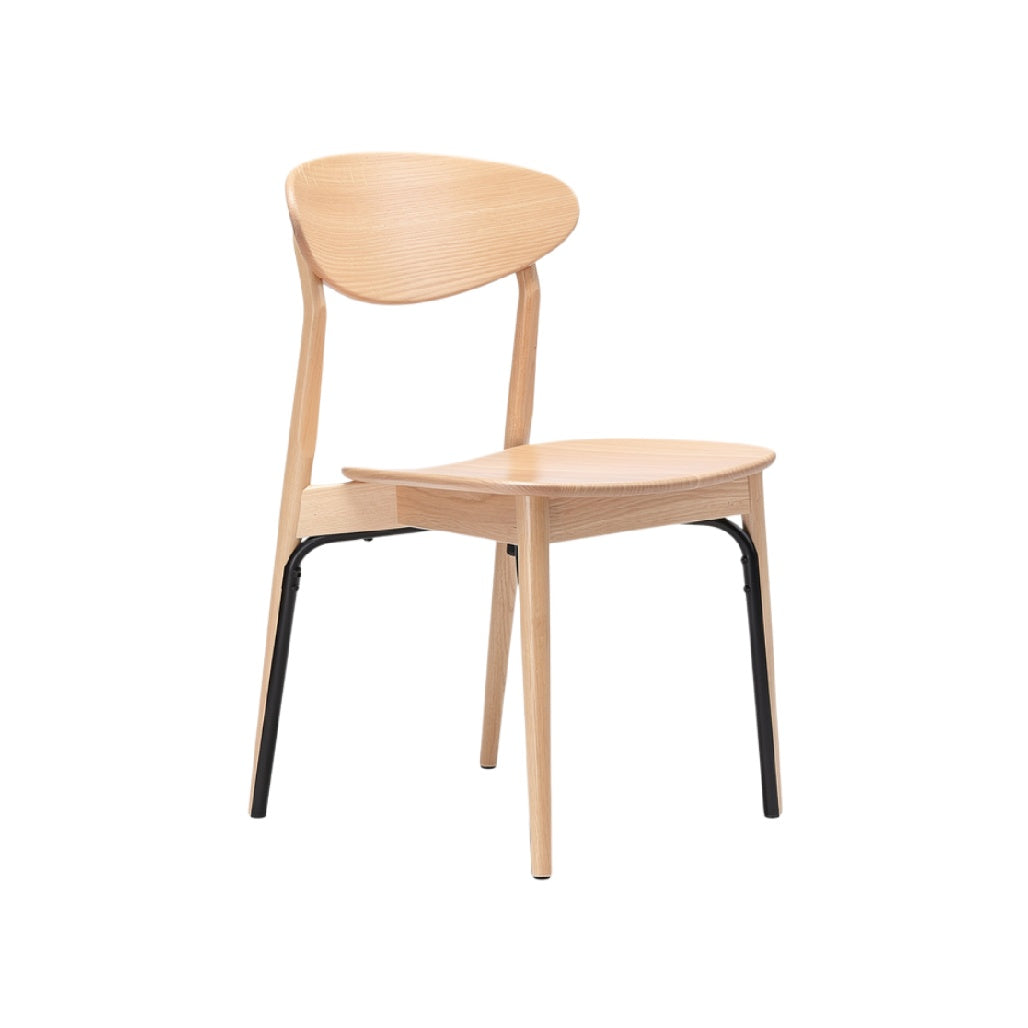 Modern Wooden Chair with Sleek Design and Metal Legs